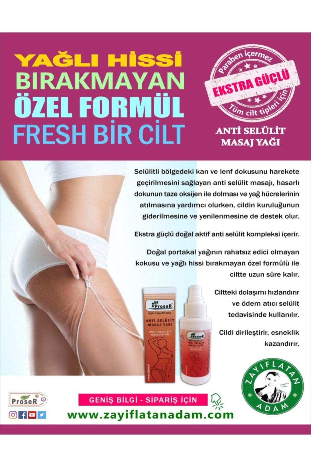 proser Selülit Ve Masaj Yağı