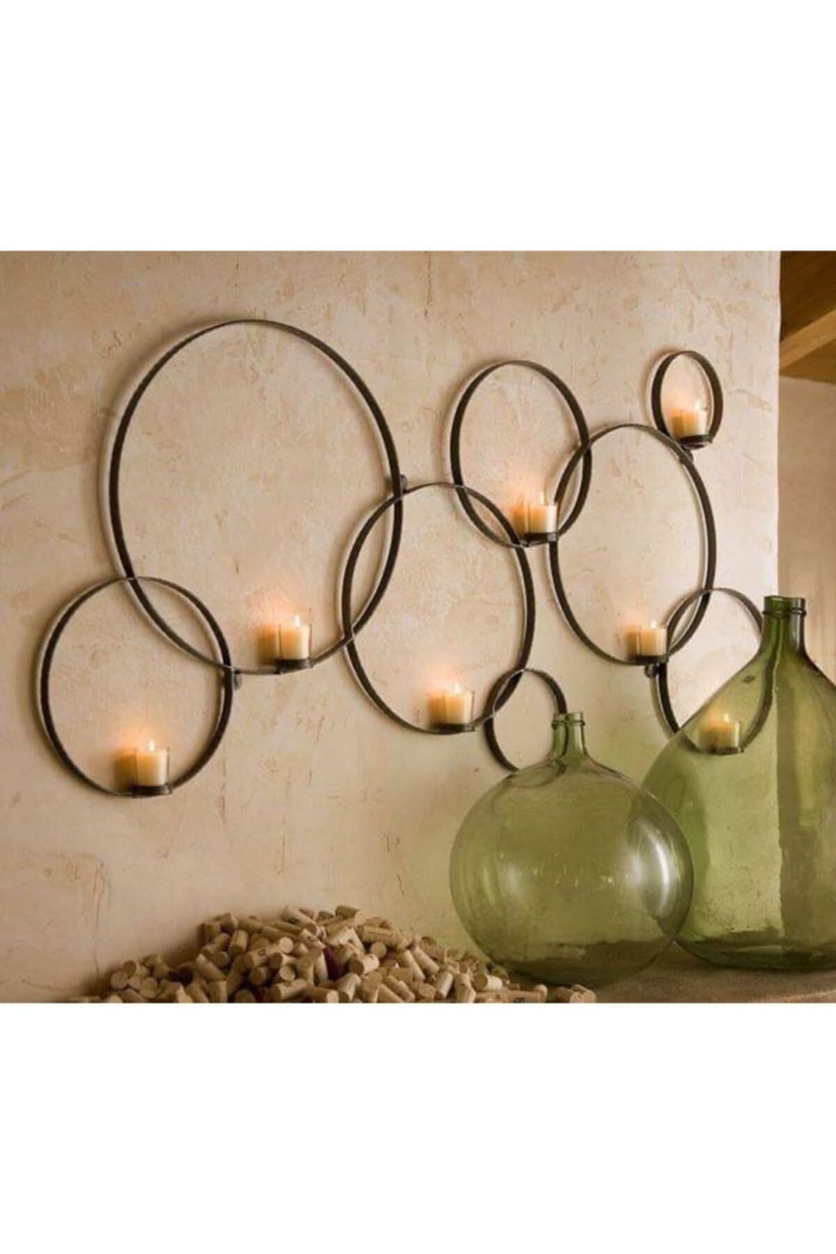Güçsan Dekor Dekoratif Halkalı Çoklu Duvar Mumluk