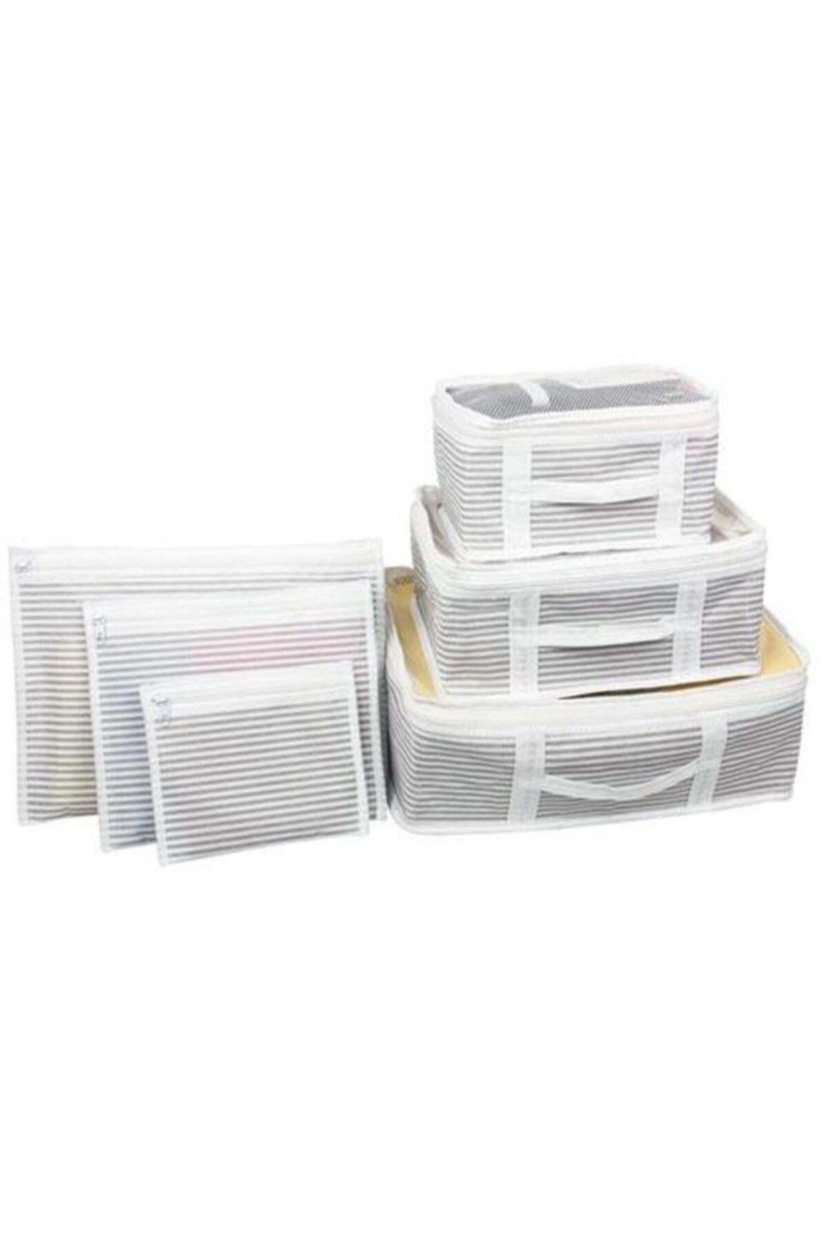 pro ithalat Bavul Içi Düzenleyici Valiz Organizer 6lı Set Çizgili