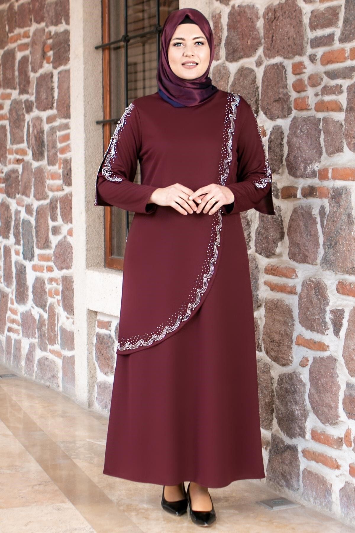Fahima Kadın Neva Abiye Mürdüm Fhm824