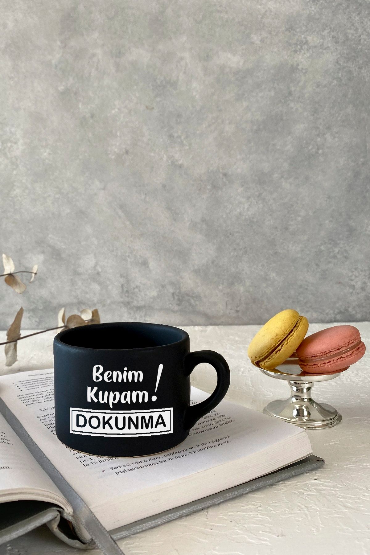 Vivas Dokunma Siyah Espresso Fincanı Kahve Kupası Kupa Bardak Kahve Fincanı