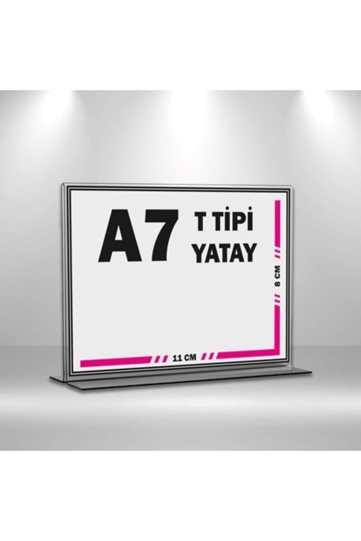 MESAGLASS T Tipi A7 Pleksi Föylük Broşürlük-yatay A7 Föylük-20 Li Paket