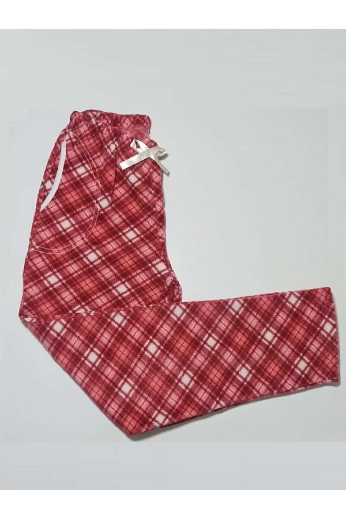 BAHHAR Büyük Beden Cepli Düz Paça Welsoft Polar Kadın Pijama Altı