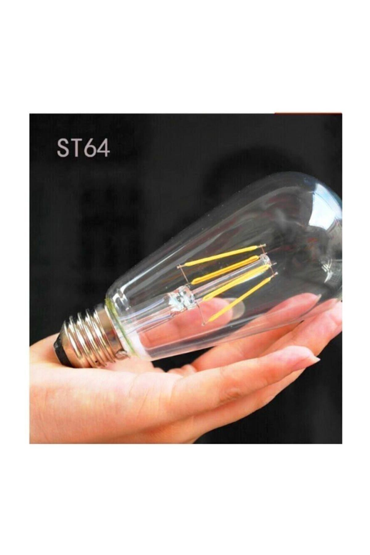 Heka St64 Filament Edison Tip Rustik Ampul 6 Watt Led Ampul