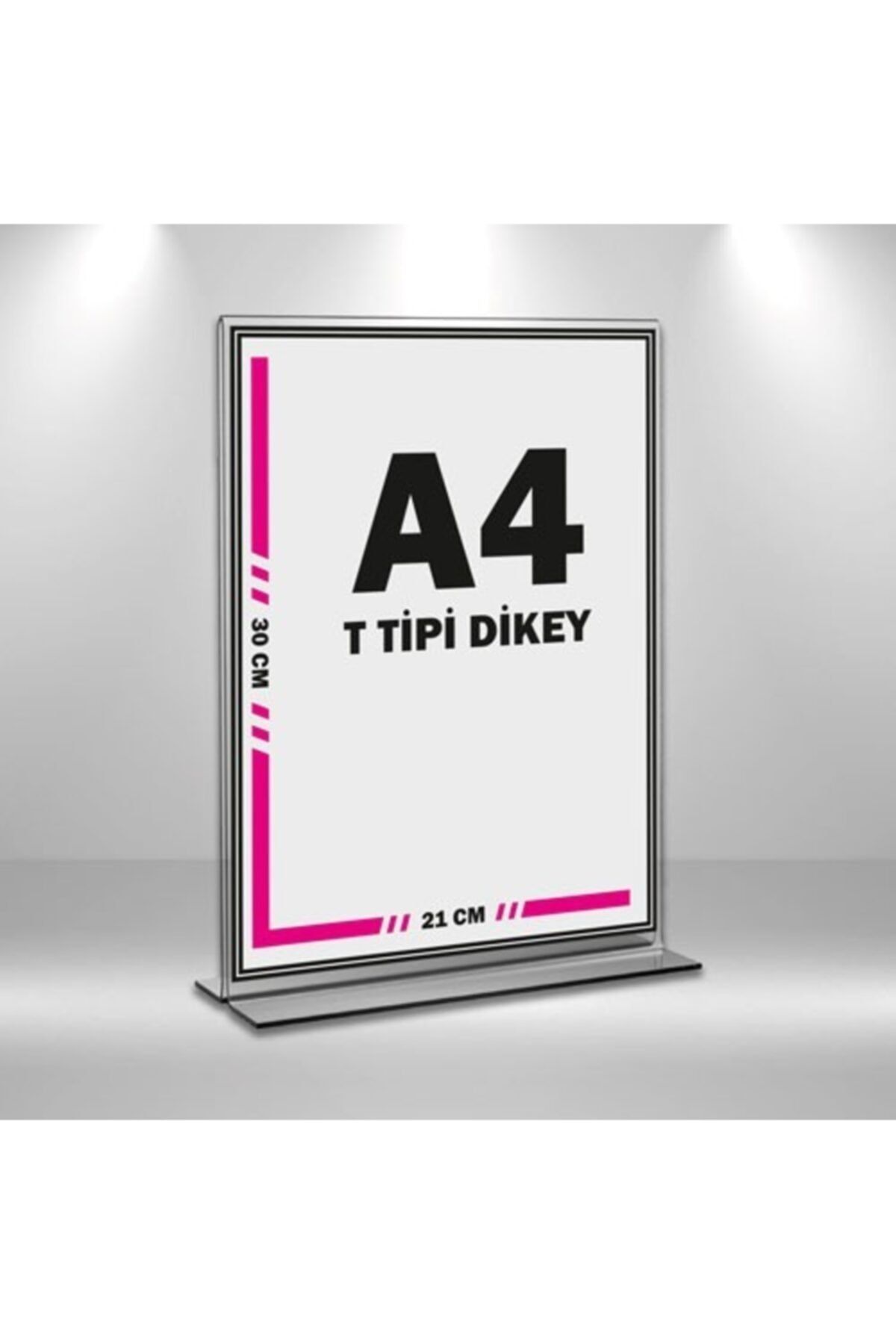 MESAGLASS T Tipi A4 Pleksi Föylük Broşürlük-dikey A4 Föylük-10 Lu Paket