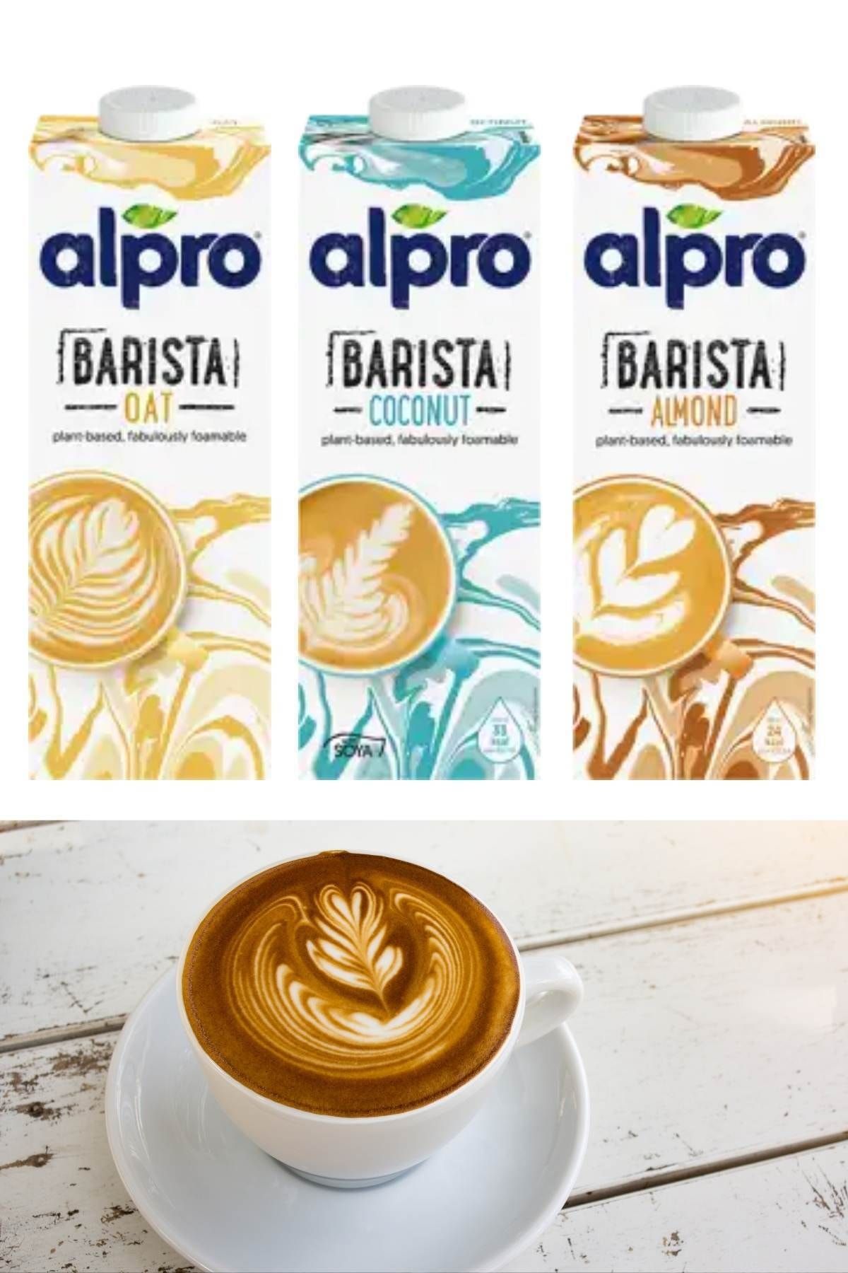 Alpro Barista Hindistan Cevizi, Badem Ve Yulaf Sütü Barista Paket 3x1lt