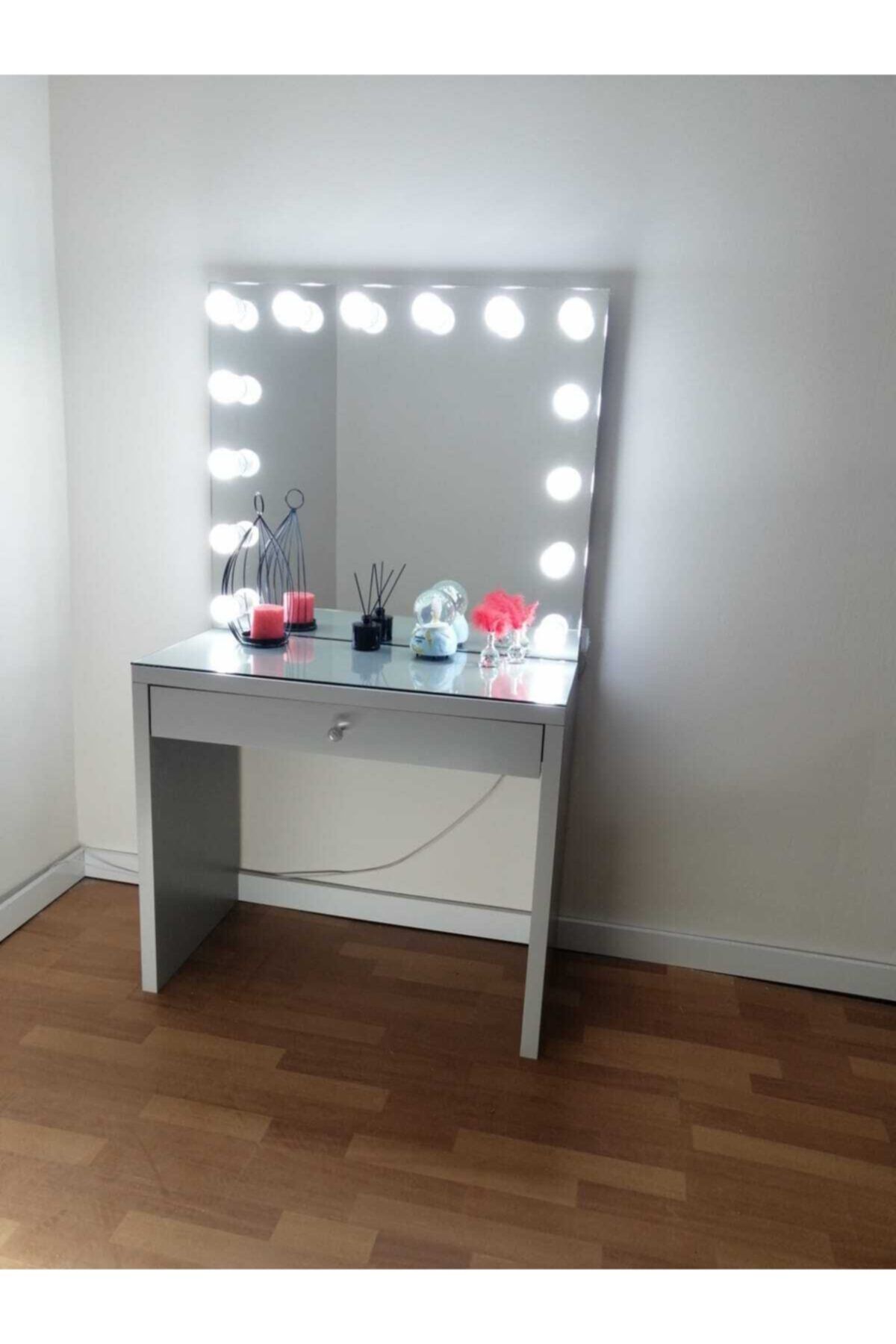 WESTTHOME 90 Cm Aynalı Makyaj Masası