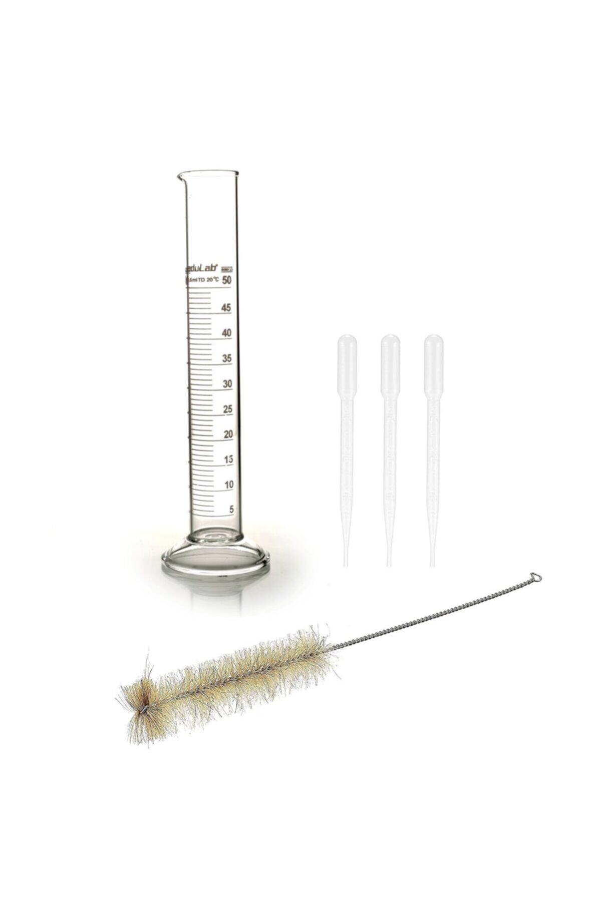 OkulStore Cam Mezür 50ml + Temizleme Fırçası + Pipetler