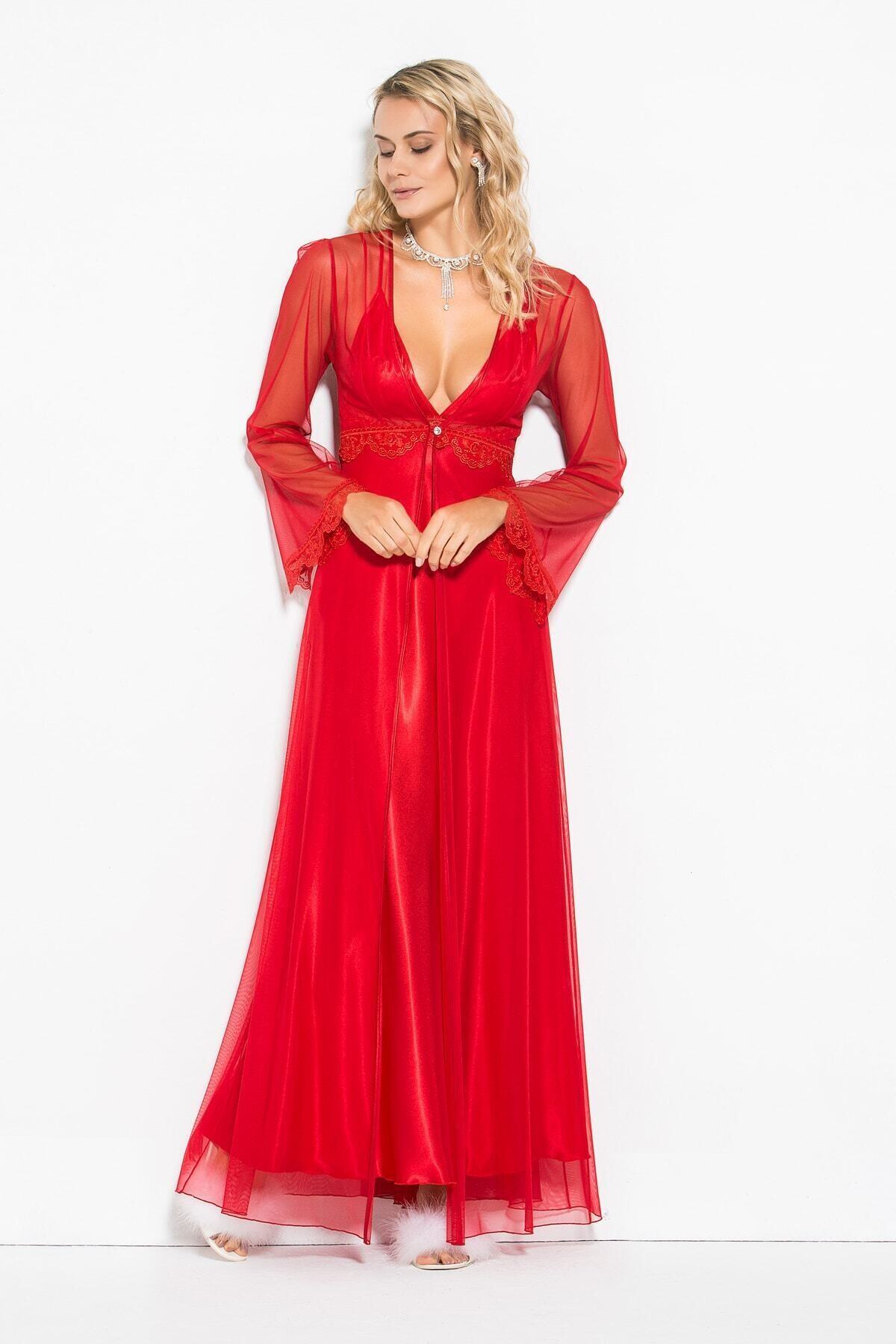 For Dreams Saten Gecelik Sabahlık Takımı 4997