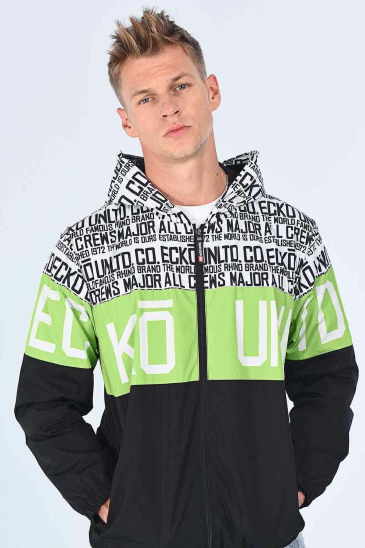 ECKO UNLTD HUMBERTO Yeşil Oversize Erkek Baskılı Yağmurluk