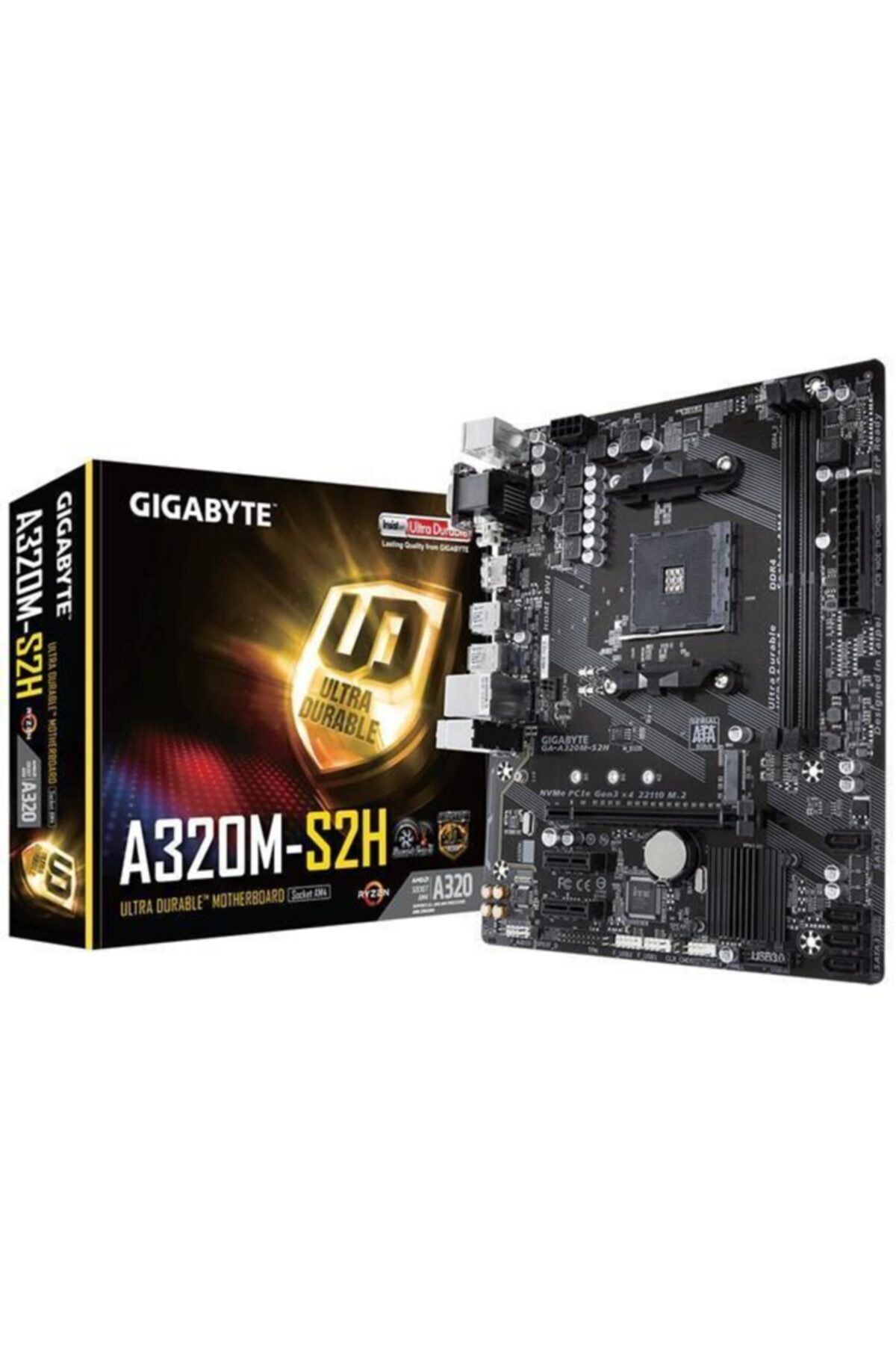 Gigabyte Gıgabyte A320m-s2h Ddr4 3200mhz 1xvga 1xhdmı 1xdvı 1xm.2 Usb 3.1 Matx Am4