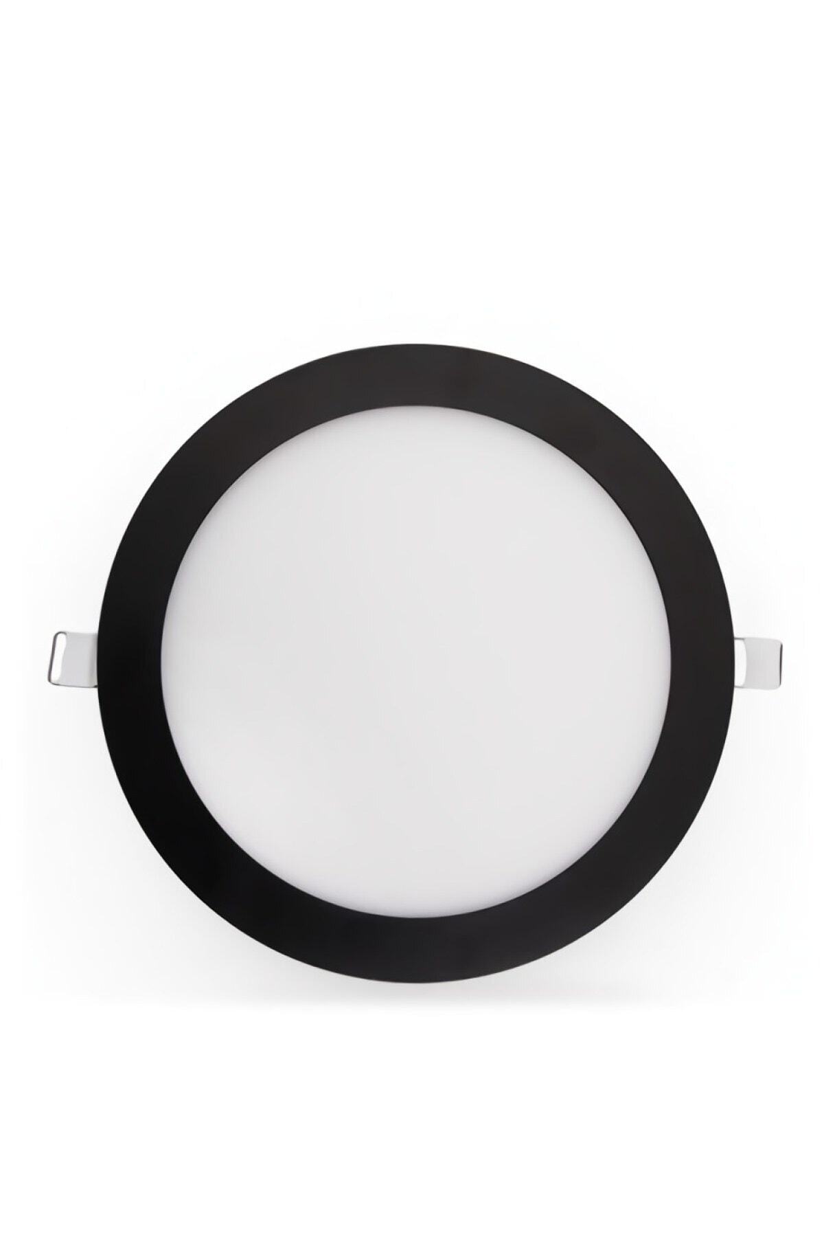 Lamptıme 18 W Slim Led Panel Beyaz Işık 6500k Sıva Altı Siyah Kasa Yuvarlak