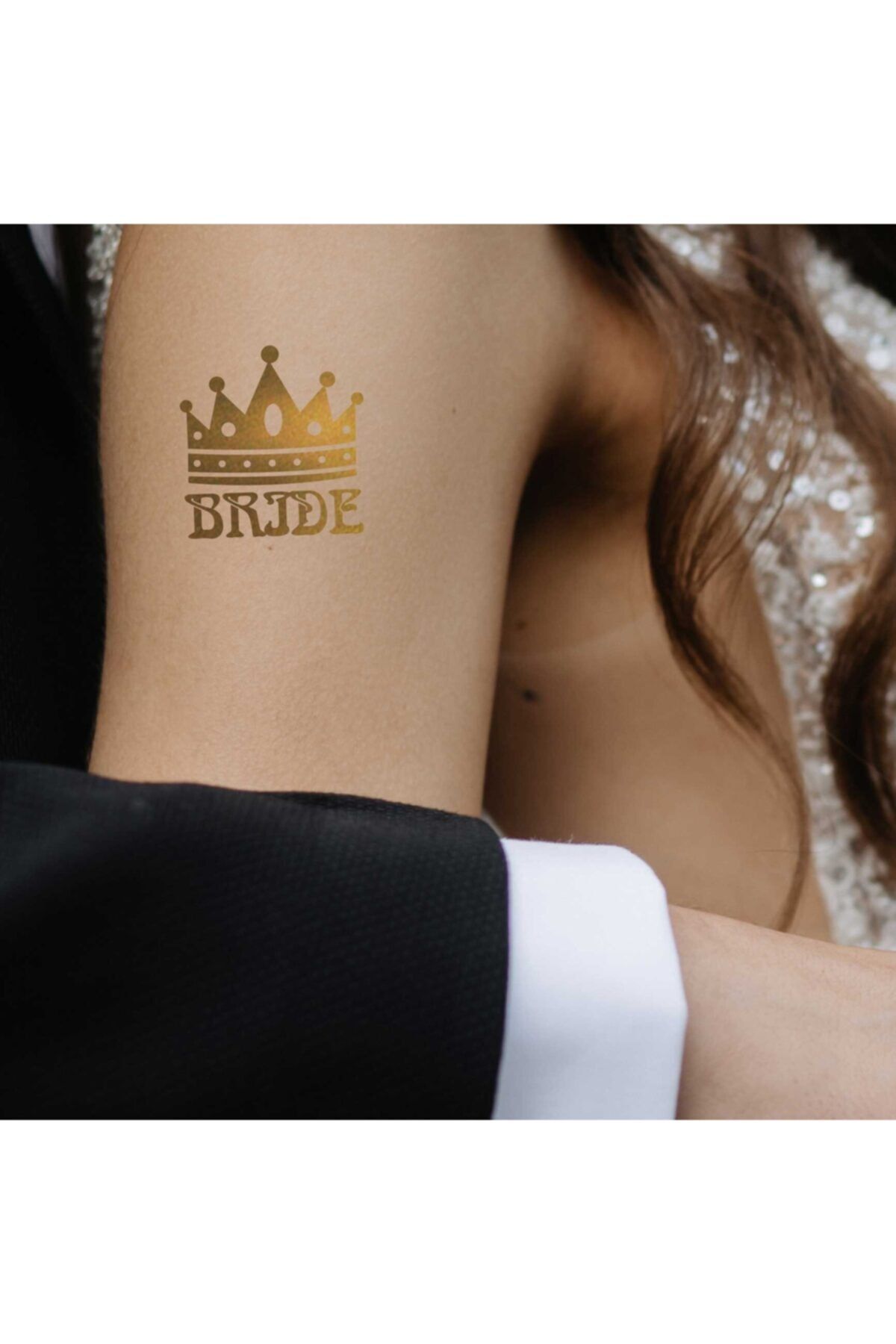 Samur Tekli Bride Tattoo Model 7 Altın Yaldız 5,5x5,5 cm Geçici Dövme