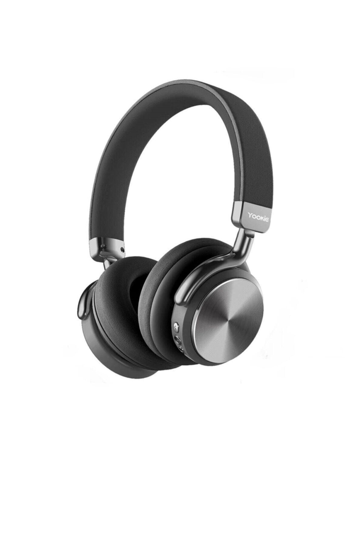 Yookie Siyah Kablosuz Bluetooth V5,0 Kulaküstü Kulaklık