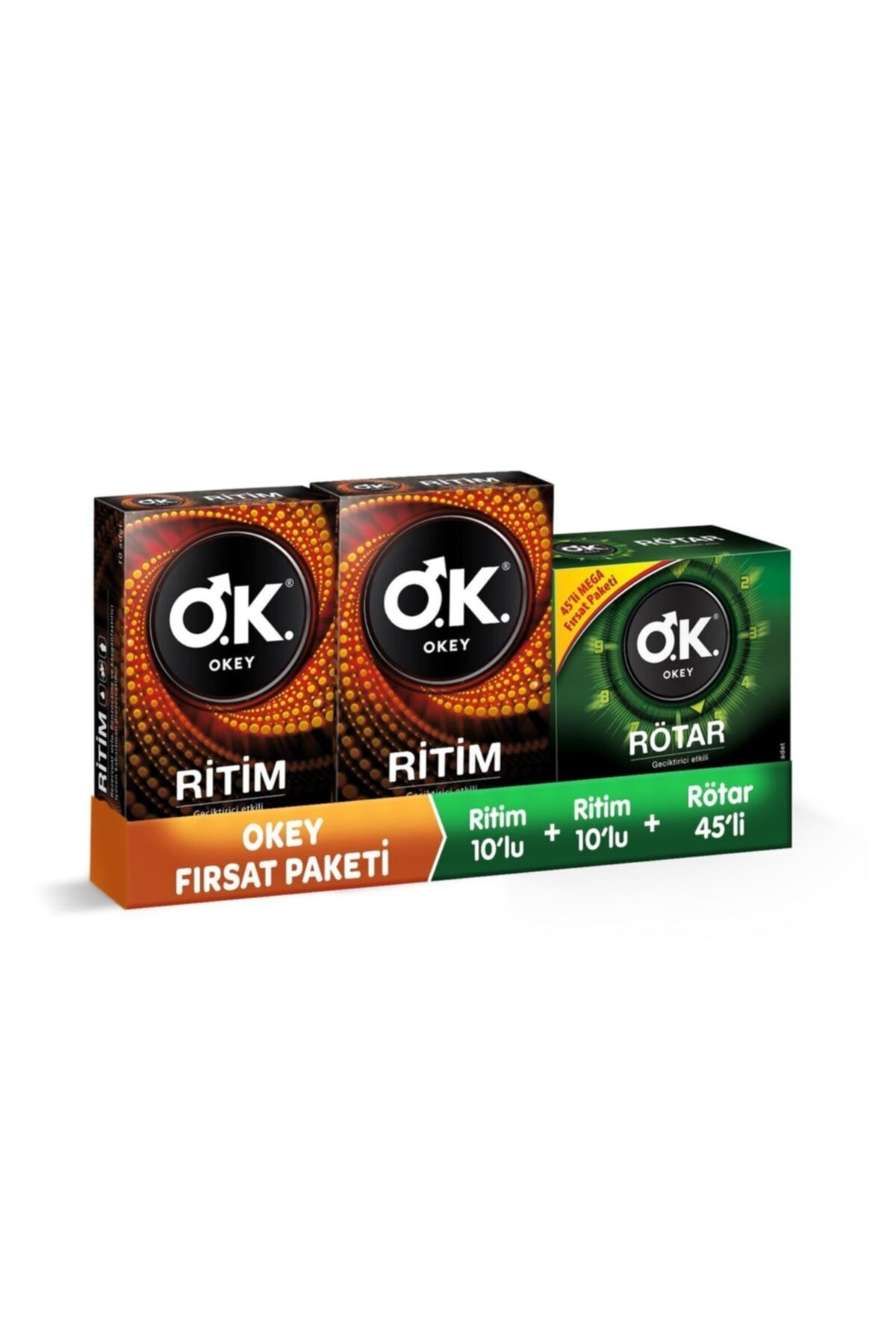 Okey Ritim 10'lu Prezervatif X2 + Rötar 45'li Prezervatif
