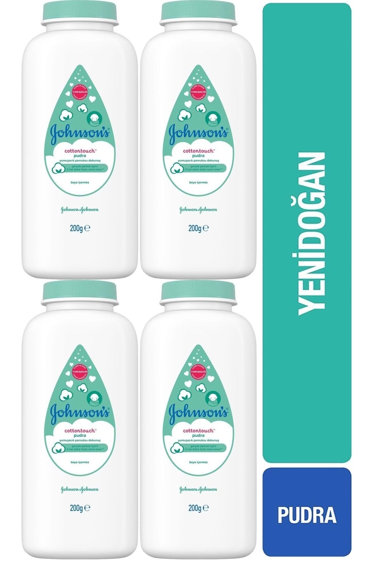 Johnson´s Baby Johnsons Baby Bebek Pudrası 200gr Cotton Touch Yeni Doğan (4 Lü Set)