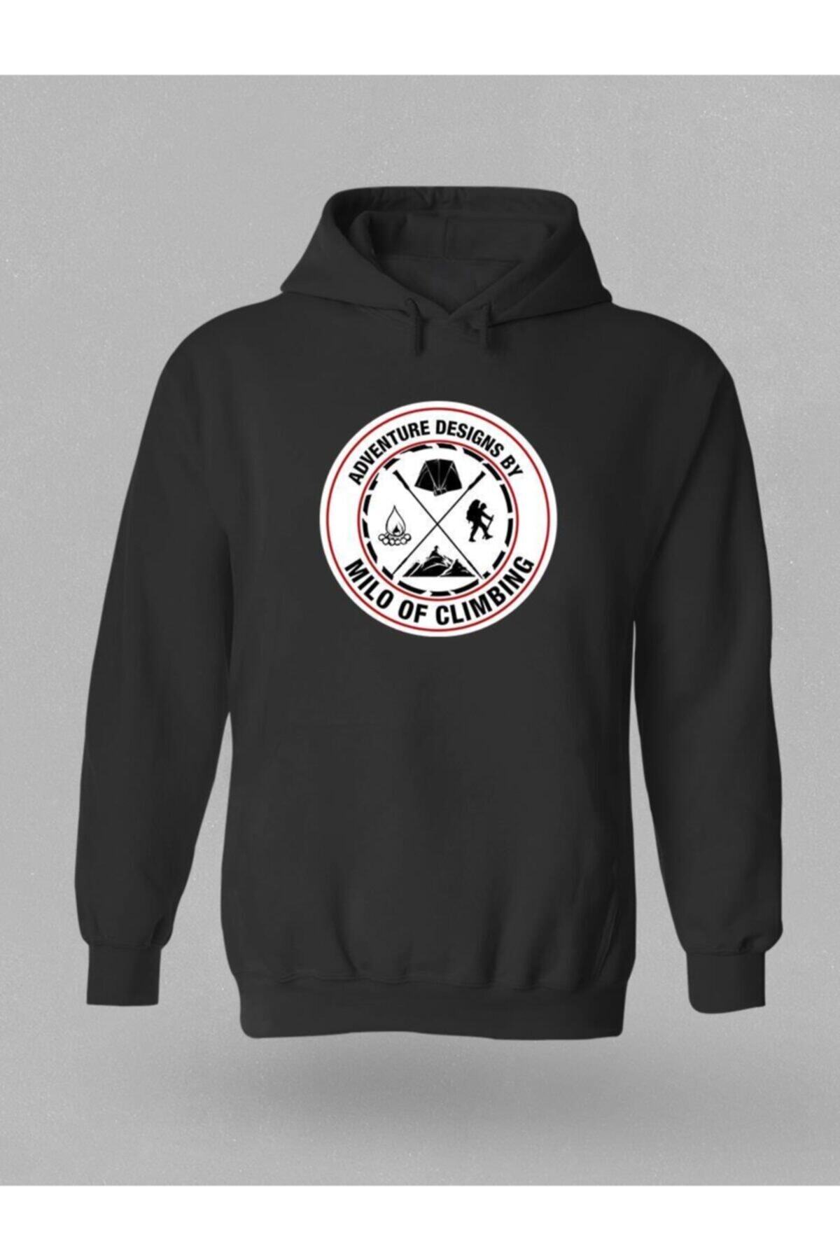 Milo Of Climbing Diolo Kamp Temalı Baskılı Kapüşonlu Sweatshirt-b
