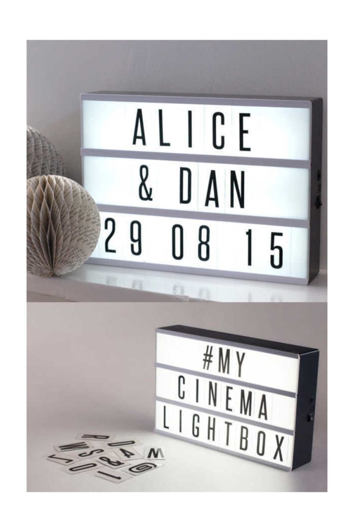 AKIN PAZAR Led Message Light Box 96 Harfli Dekoratif Led Işıklı Mesaj Panosu A4 Büyüklüğünde