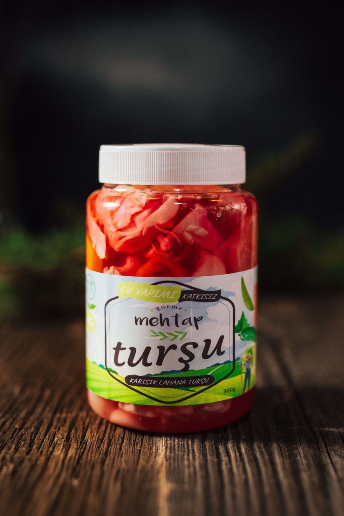 Mehtap Gurme Ev Yapımı Karışık Kırmızı Lahana Turşusu 300g