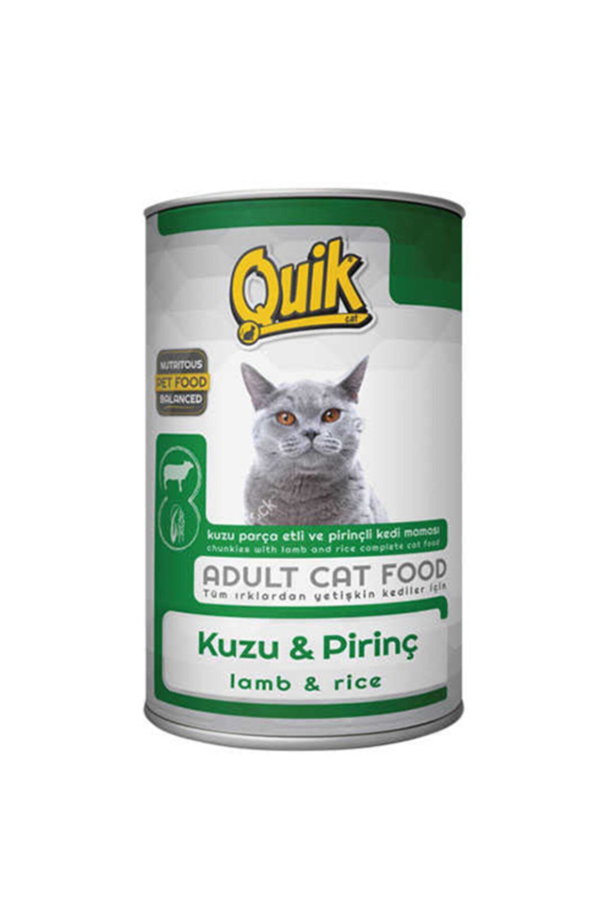 Quik Kuzu Etli Ve Pirinçli Kedi Konservesi 415 Gr 12 Adet