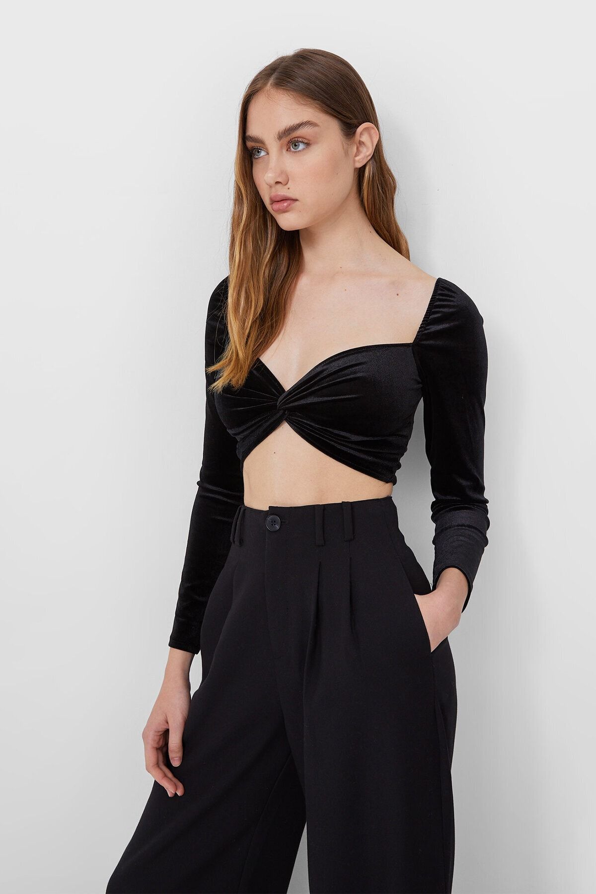 Stradivarius Düğümlü Kadife Top
