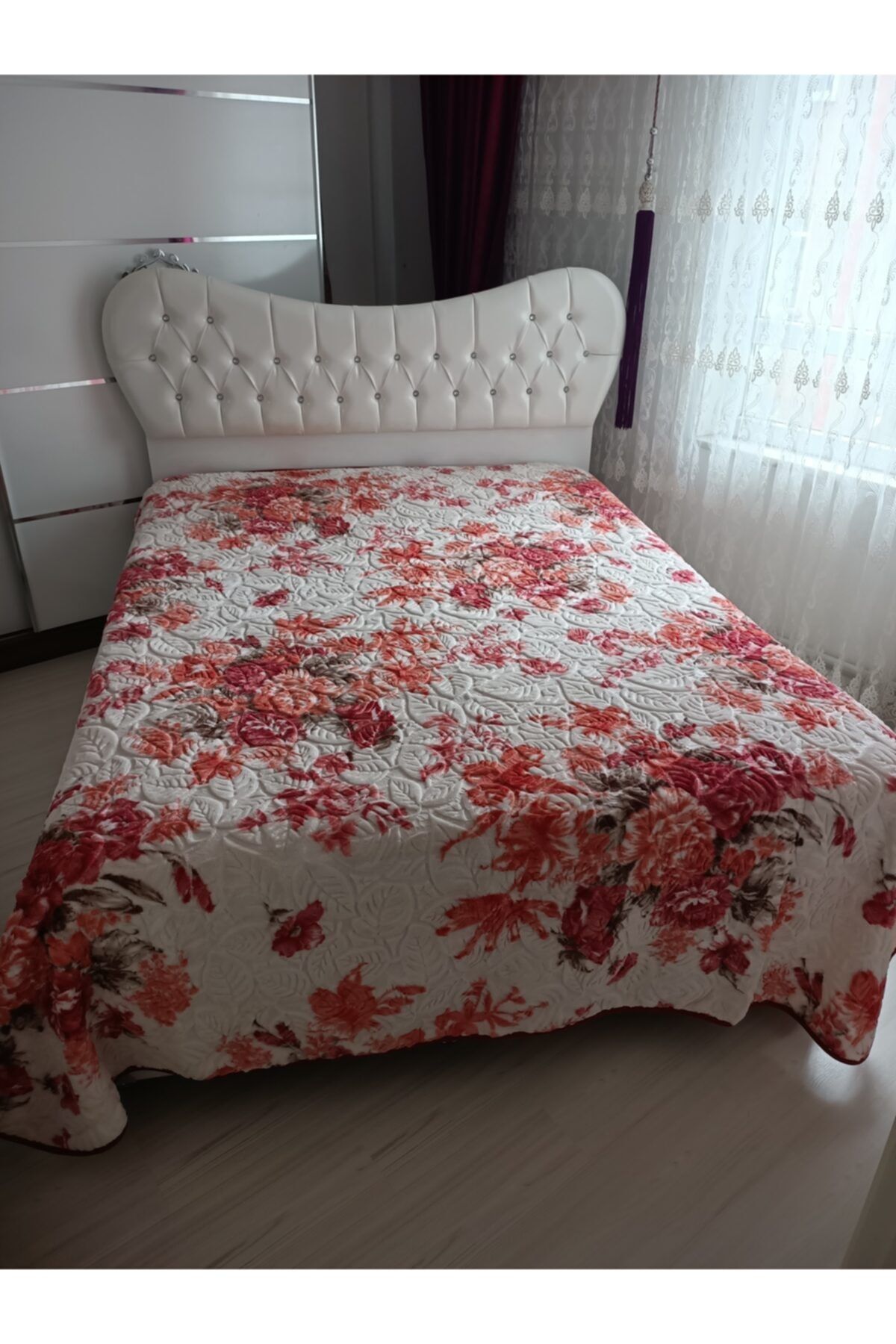 AKSU Turuncu Çift Kişilik Kabartmalı Battaniye