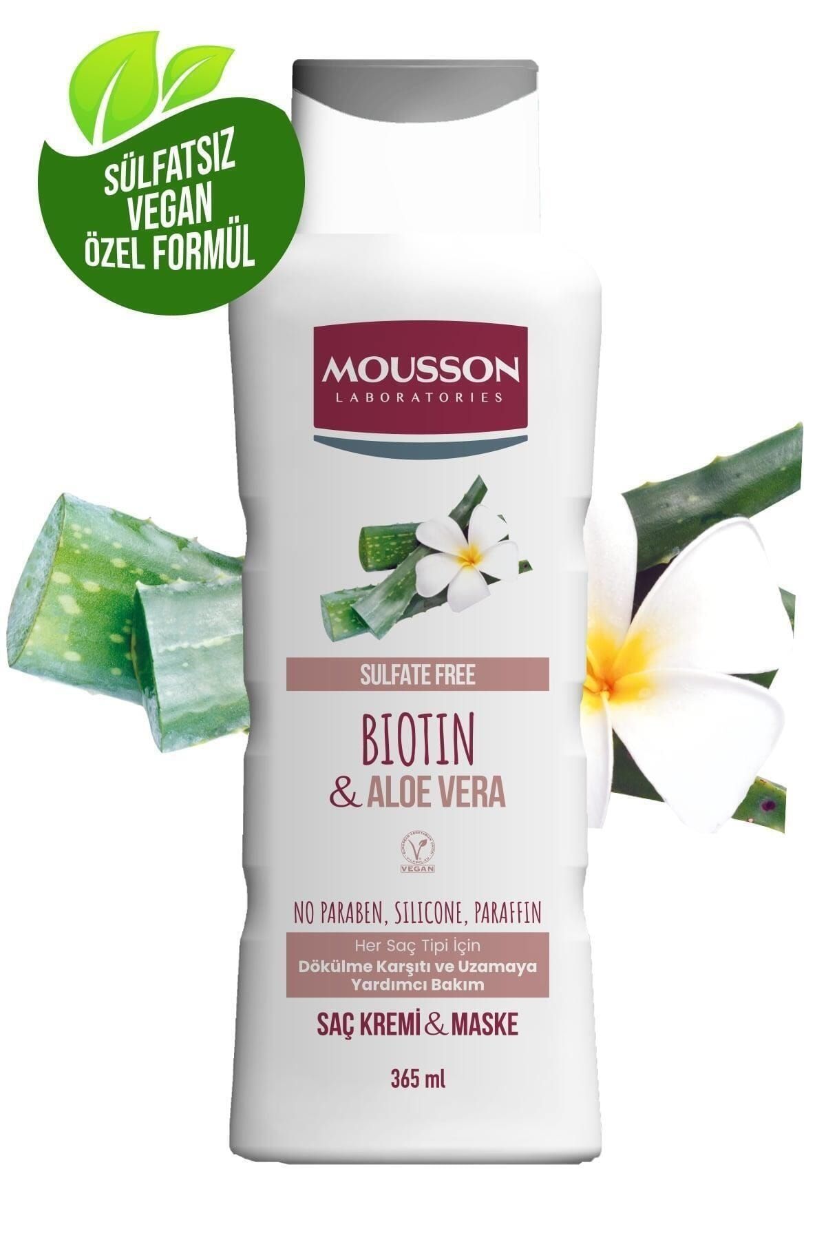 Mousson Biotin ve Aloe Vera İçeren Dökülme Karşıtı ve Uzamaya Yardımcı Saç Bakım Krem ve Maskesi 365 ml