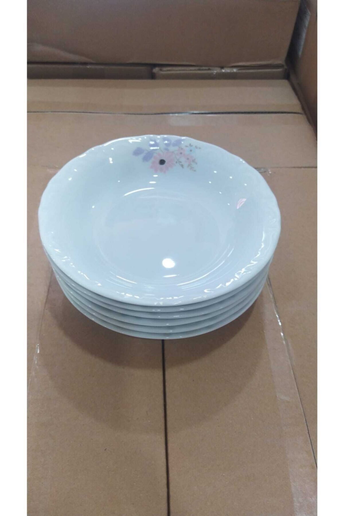 Porland 12'li Porselen Melodi Çukur Tabak 16 Cm Yemek Tabağı Seti