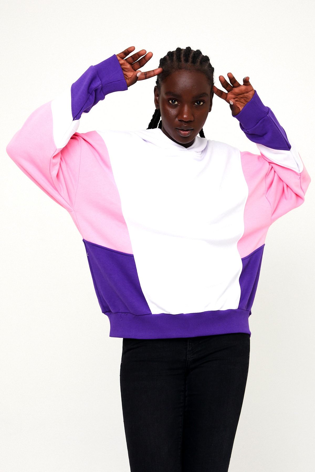 Slazenger Patrıce Kadın Sweatshirt Beyaz / Pembe