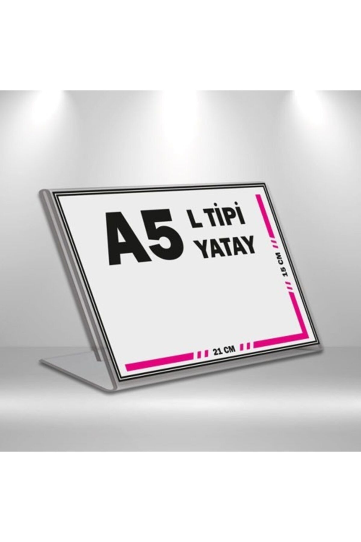 MESAGLASS L Tipi A5 Pleksi Föylük Broşürlük-yatay A5 Föylük-5 Li Paket