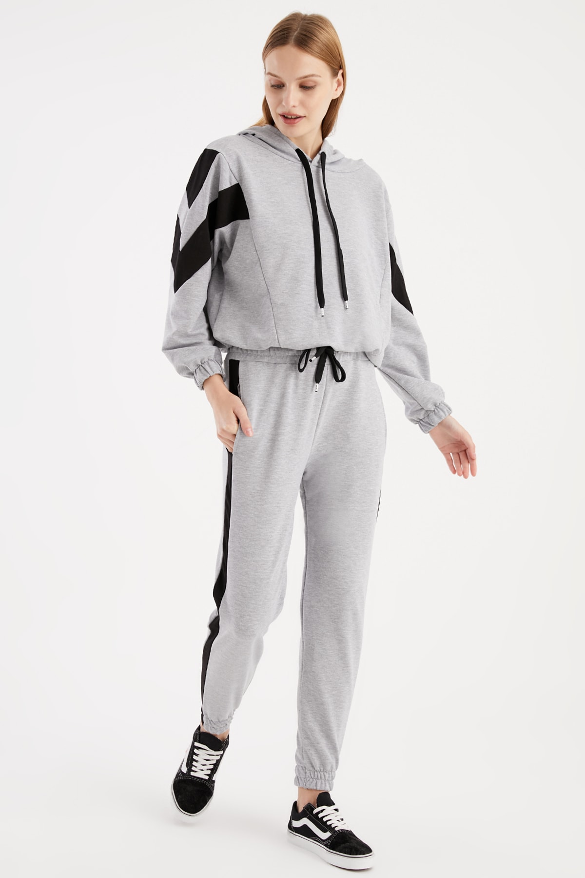 ELBİSENN Kapşonlu Şerit Detay Eşofman Takımı