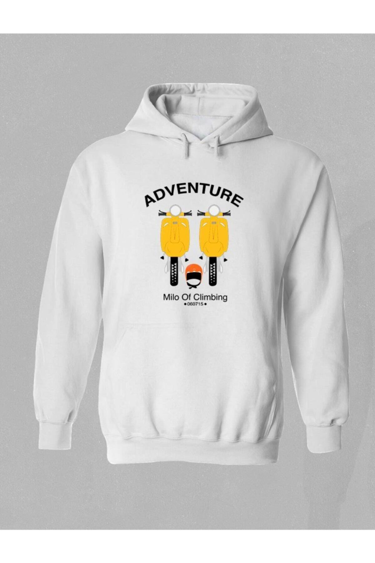 Milo Of Climbing Cursi Kamp Temalı Baskılı Kapüşonlu Sweatshirt