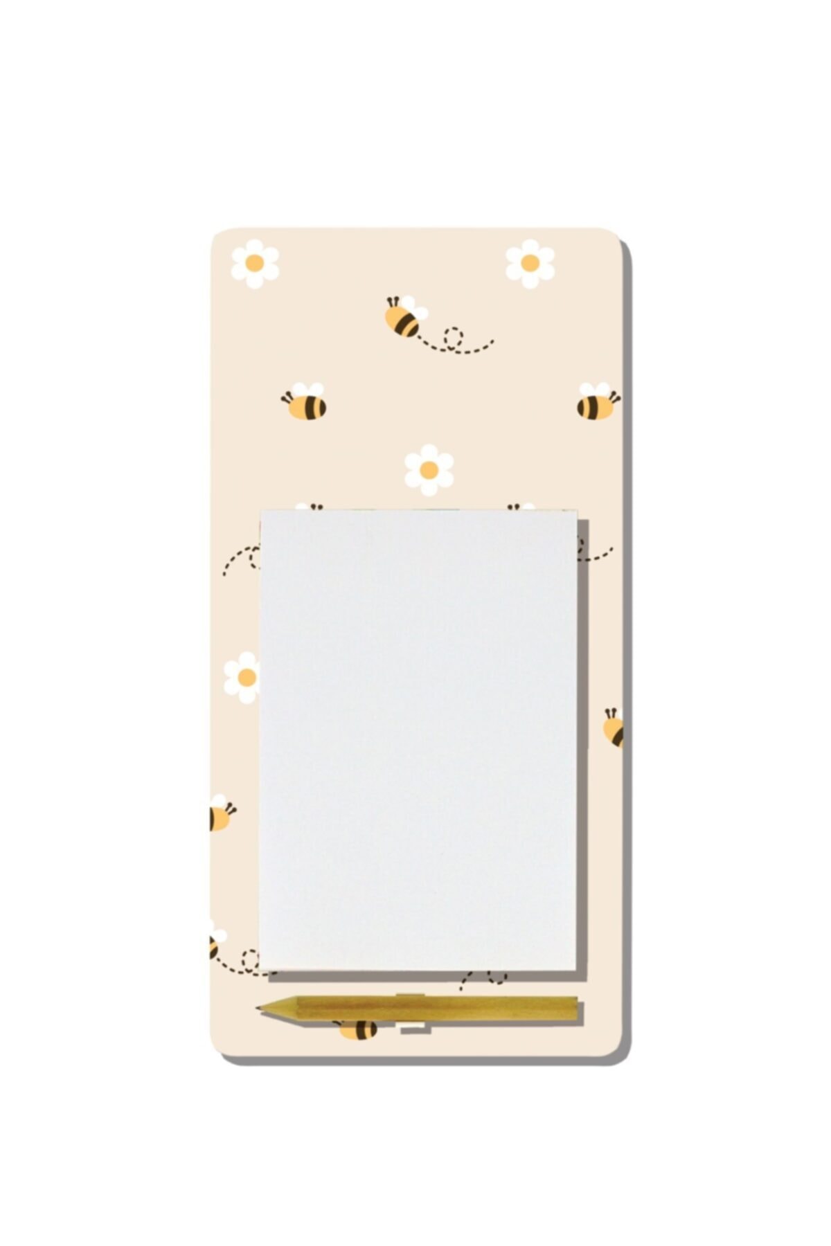 pixolog Arı Desenli Magnetli Kalemli Mdf Notluk Yedek Defter Hediyeli Bm78