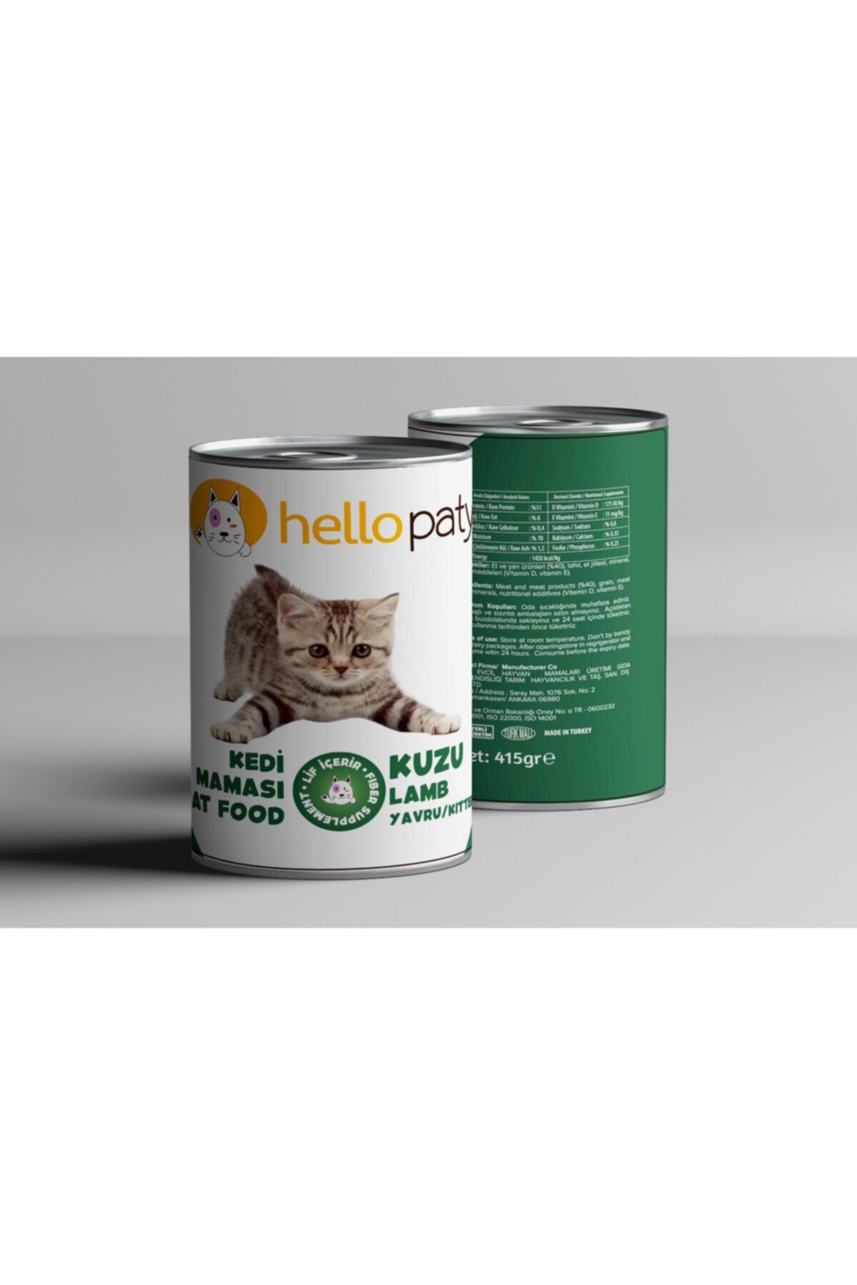 Hello Paty 24 Adet 415 gr Yavru Kuzu Etli Mama 24x715 gr Yaş Kedi Maması