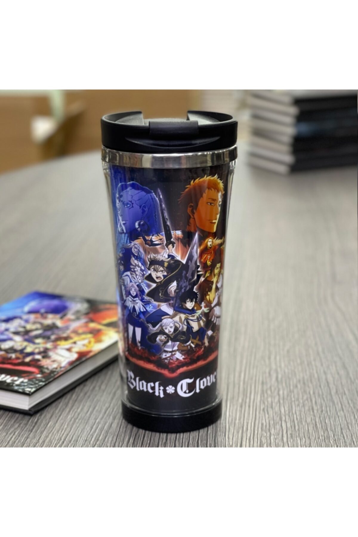LAVİEN FASHİON Black Clover Tasarımlı 400 Ml Kağıt Termos