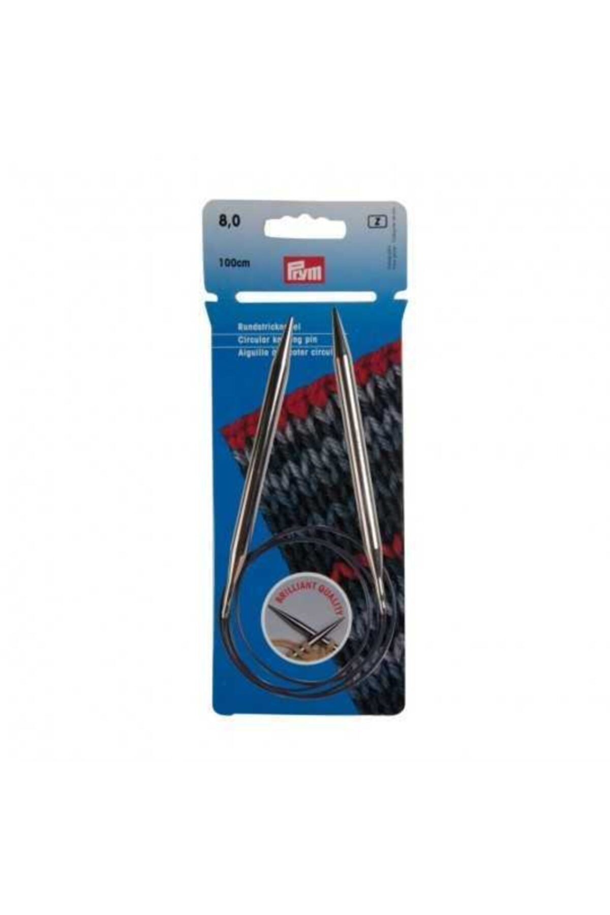 Prym 212216 Parlak Misinalı Örgü Şişi 100 cm. 8.00 mm.