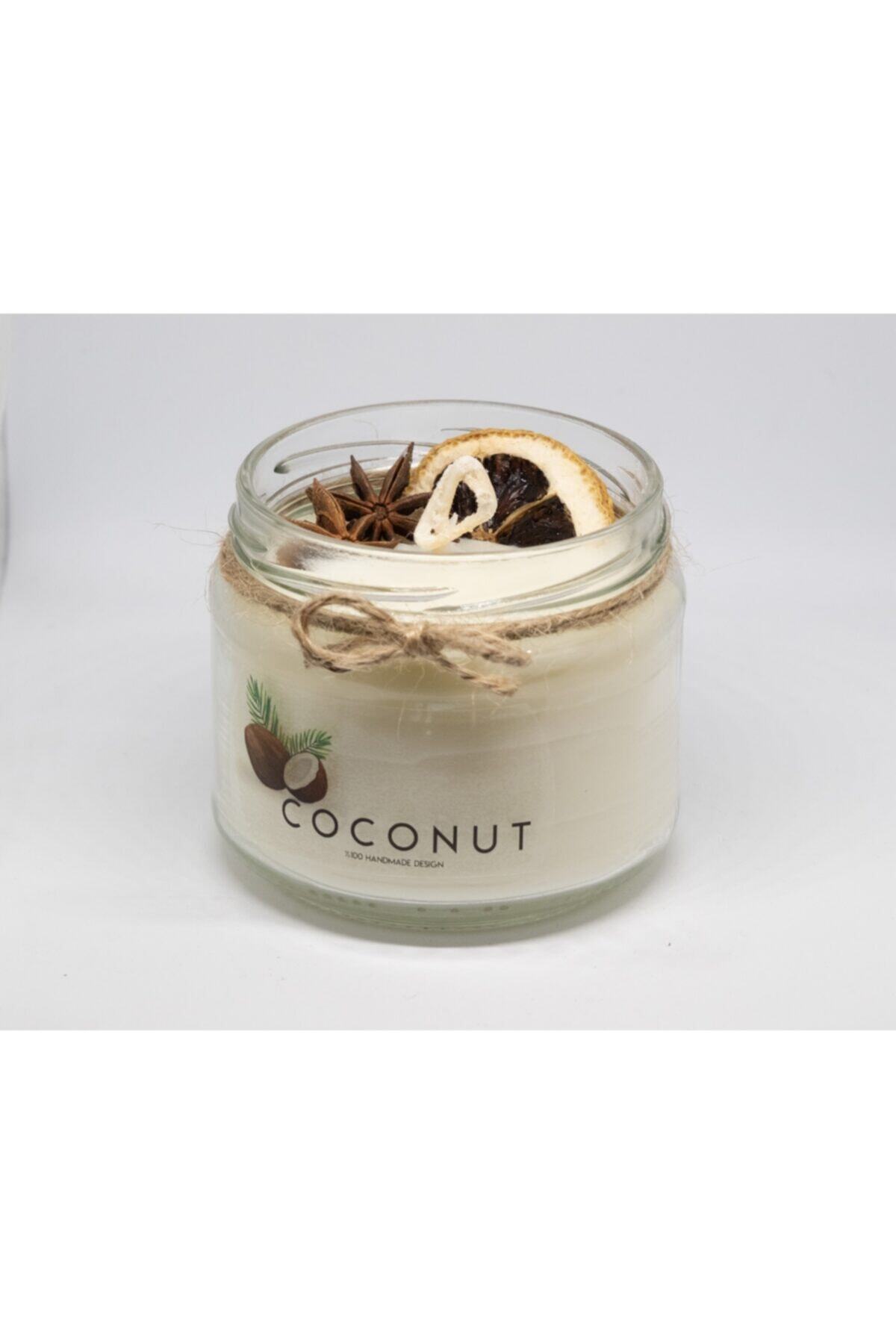 COCONUT HandMadeDesign Doğal Soya Kavanoz Mum-yıldız Anason, Limon-yasemin Çiçeği Kokulu