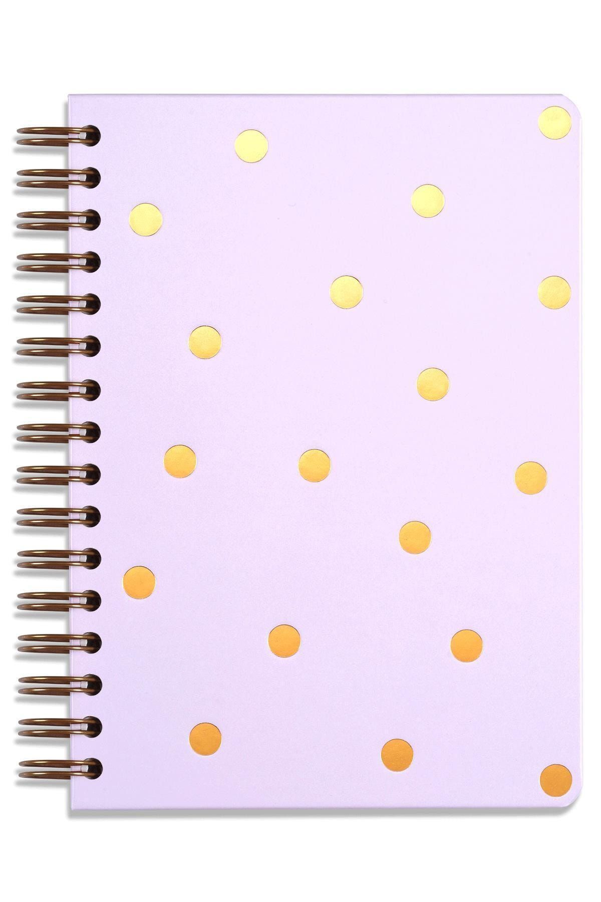 Matt Notebook A5 Ingilizce Süresiz Planlayıcı Ajanda Puantiye Lila