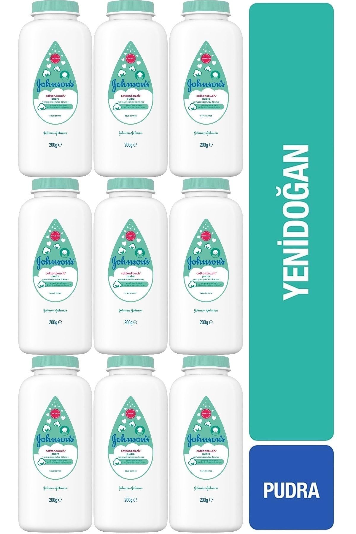 Johnson´s Baby Johnsons Baby Bebek Pudrası 200gr Cotton Touch Yeni Doğan (9 Lu Set)