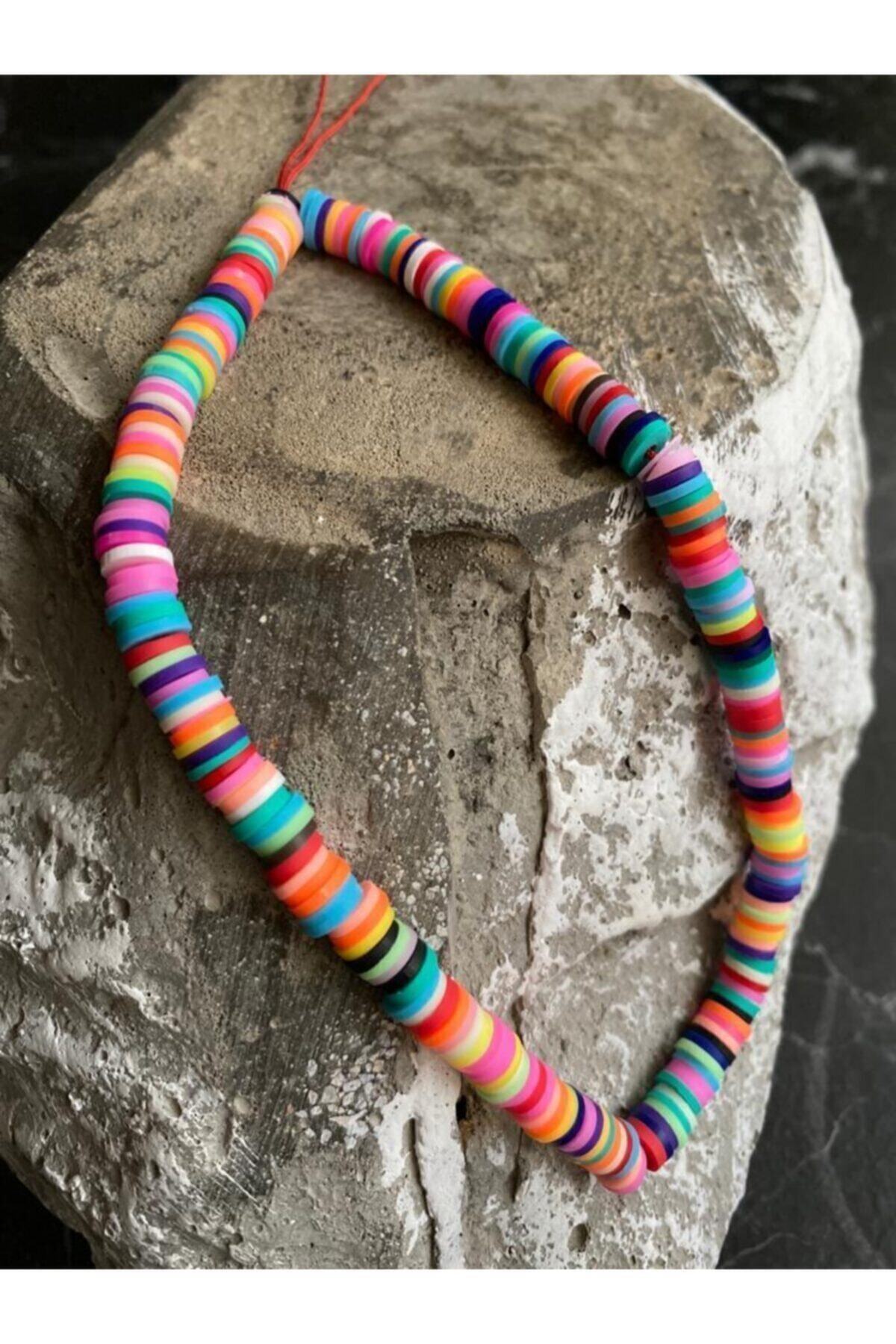 HYSTOREE Renkli Fimo Boncuklu Telefon Askısı Yeni Trend Phone Charms