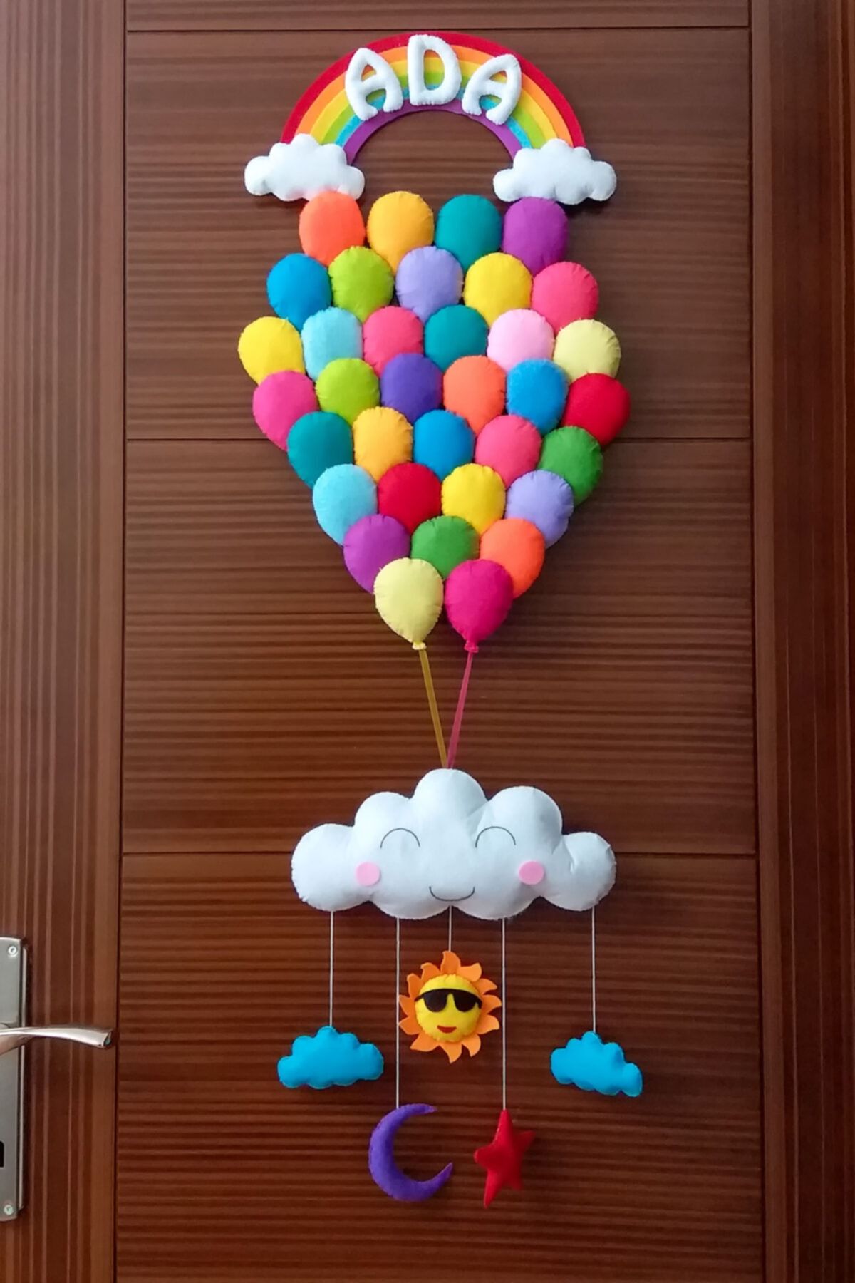 Renkli Hayallerim Ada Isimli Balonlar Bedek Odası Kapı Süsü
