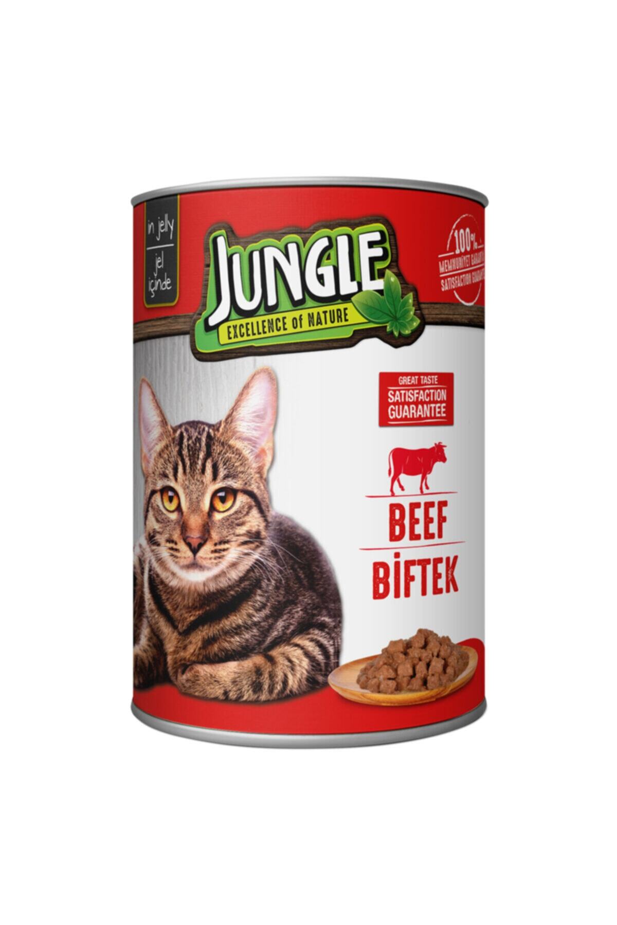 Jungle Biftekli Kedi Konservesi 415 Gr 12 Adet