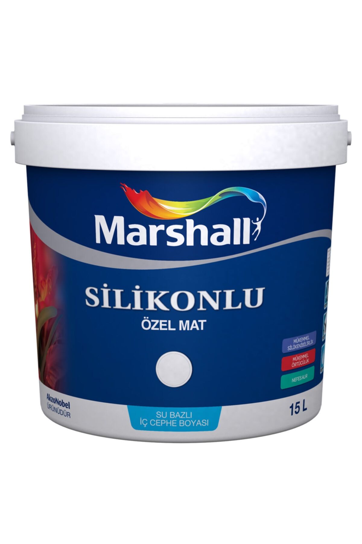 Marshall Özel Mat Silinebilir Iç Cephe Boyası 15kg 20 Litre Beyaz Lale