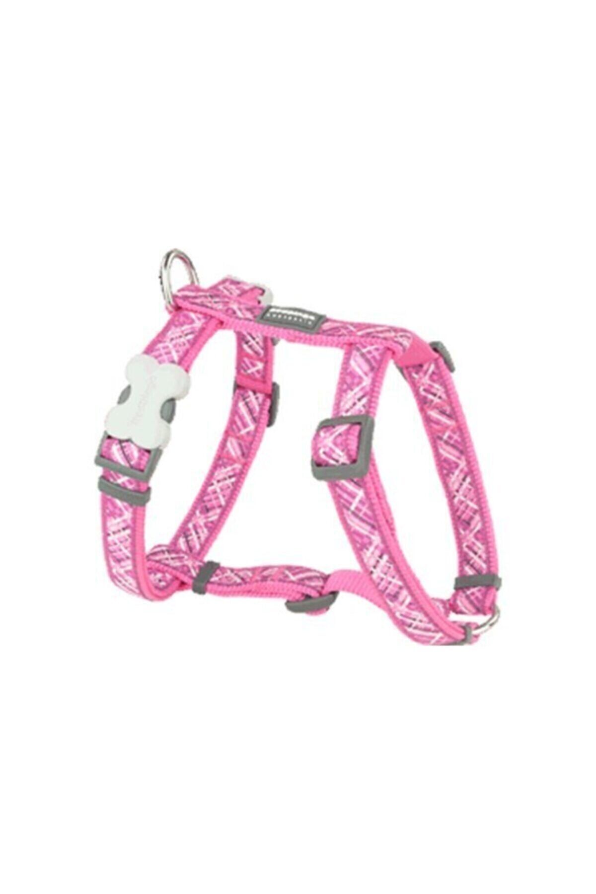 RedDingo Flanno Desenli Pembe Köpek Göğüs Tasması Beden 20 Mm