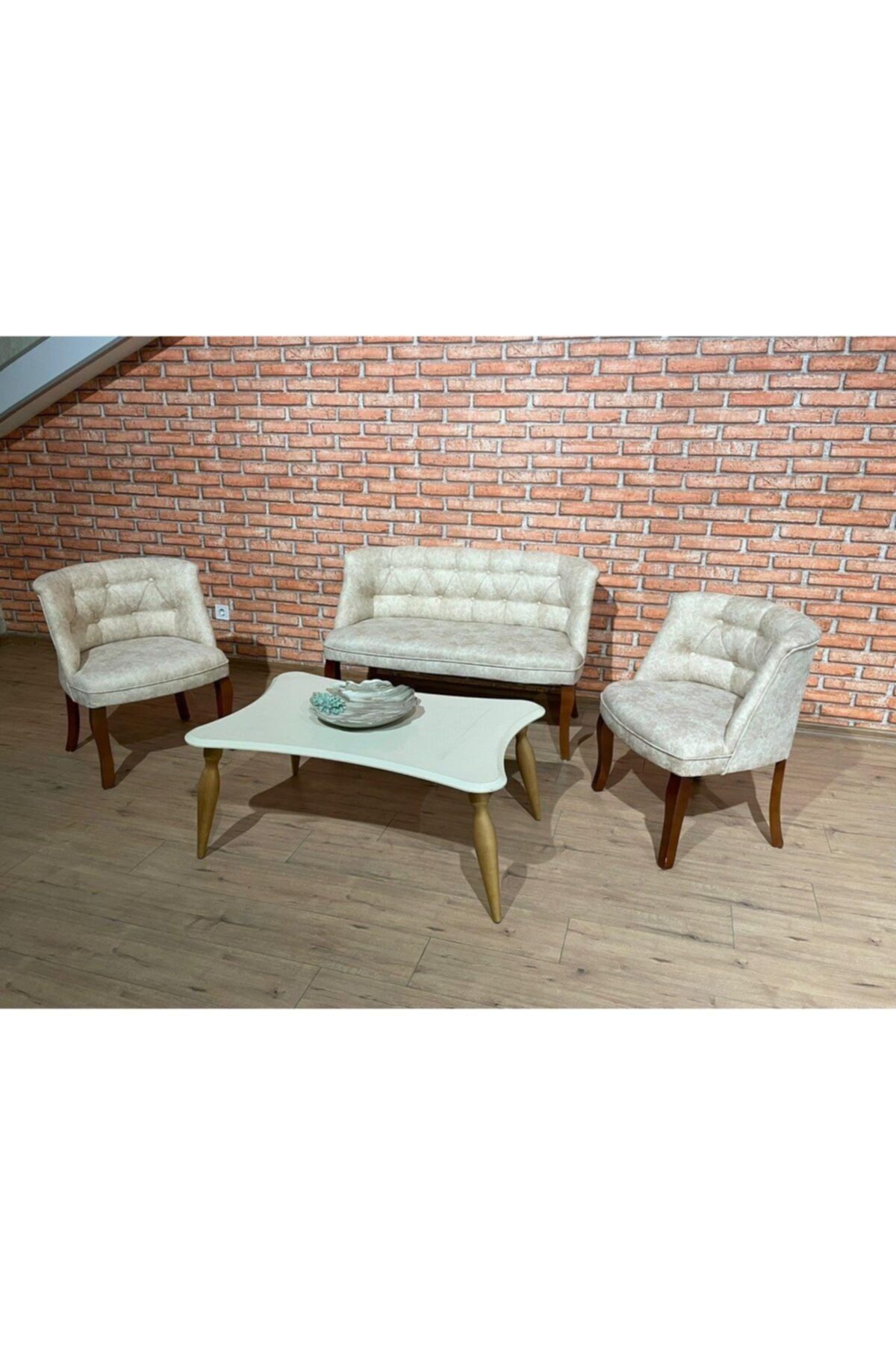 ipek mobilya Muhabbet Çay Seti 2+1+1 ( Bej )