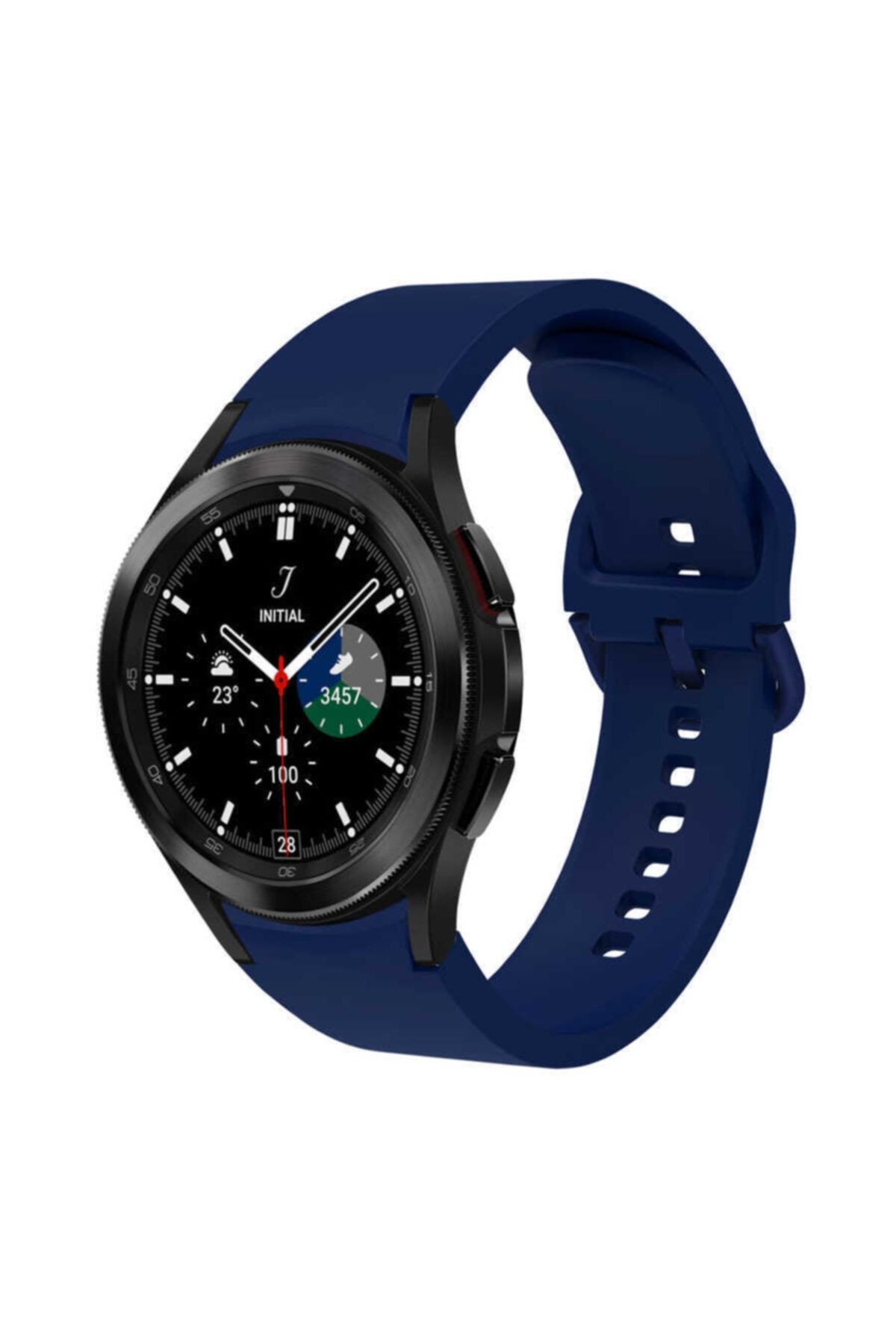 Samsung Galaxy Watch 4 46mm Uyumlu Nezih Case Classic Silikon Kordon Petrol Mavi