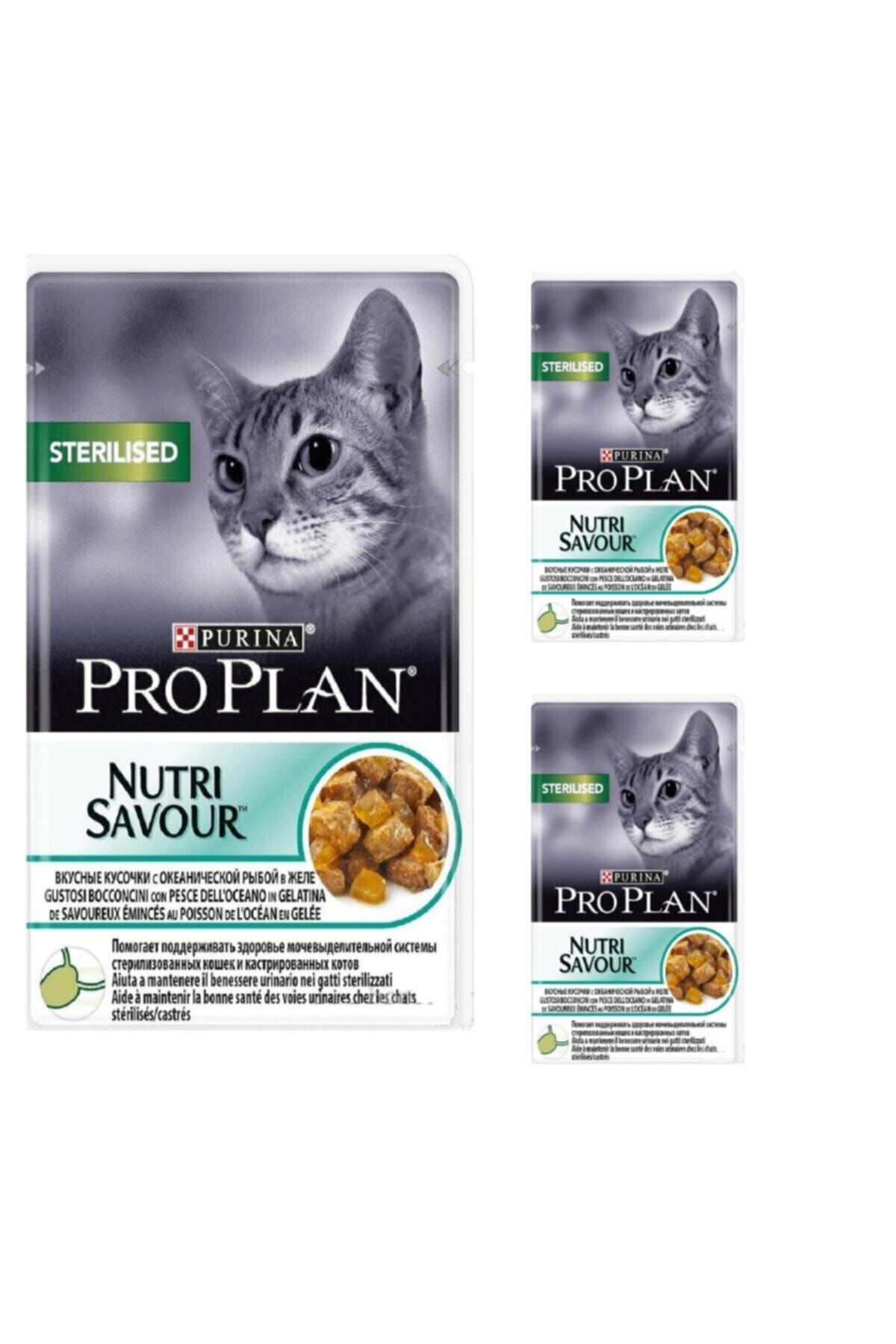 Purina Pro Plan Proplan Pro Plan Nutri Savour Sterilised Okyanus Balıklı Yaş Kedi Maması 85 Gr (3'li Avantaj Paket)