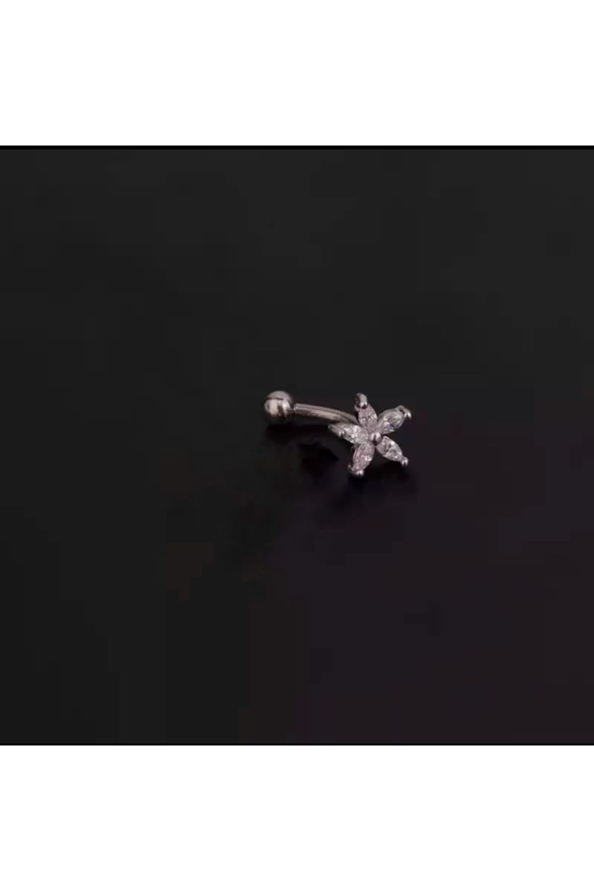 TAKIKRALI Çiçek Desenli Cerrahi Çelik Rook Kaş Piercing