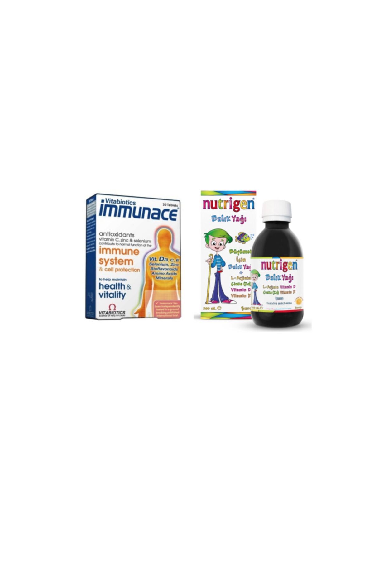 Immunace Immune System 30 Tablet+çocuklar Için Balık Yağı Şurubu 200 Ml