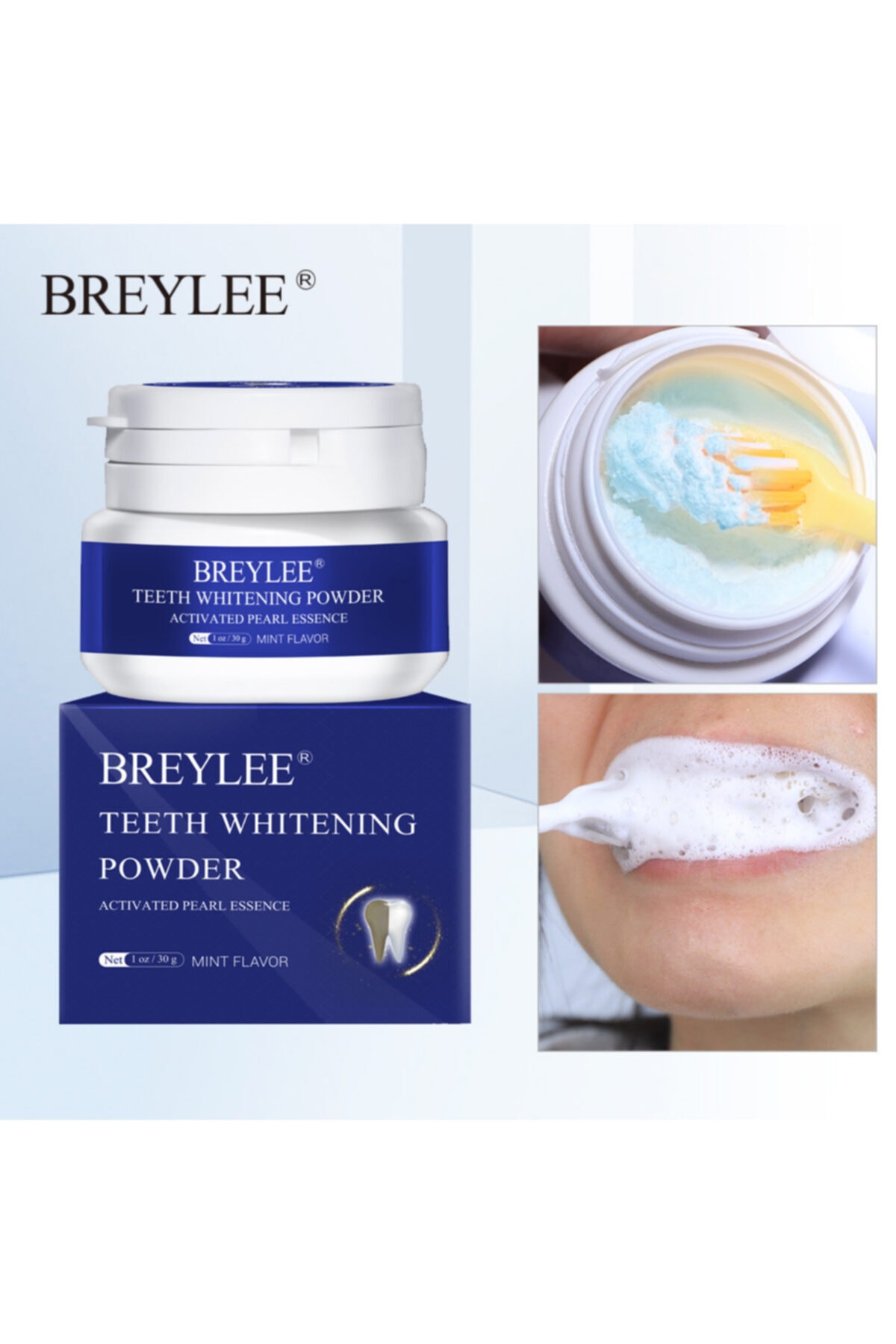 İBCCCNDC Breylee Dental Diş Parlatma Tozu, Diş Parlatıcı, %100 Doğal Ve Saf Diş Beyazlatıcı